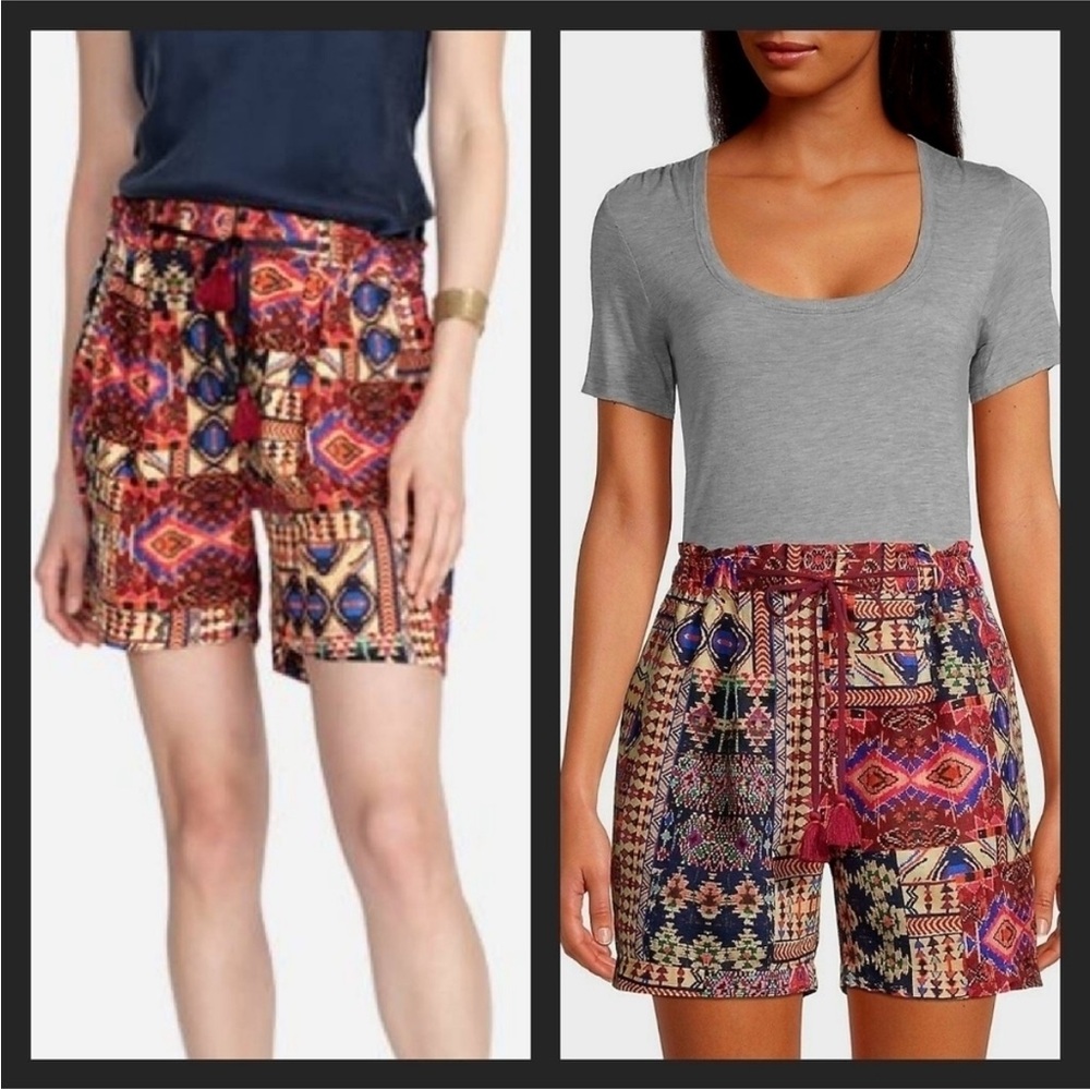 Johnny Was Geometric Paperbag Shorts size XL NWT NEW